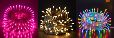 NKXIK 35 LEDs 10 m Multicolor Steady Strip Rice Lights(Pack of 3)