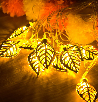 Pride Art 10 LEDs 2.59 m Yellow Steady Leaf Rice Lights(Pack of 1)