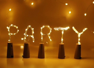 AbhiCart 20 LEDs 2.03 m Yellow Steady Bottle Rice Lights(Pack of 5)
