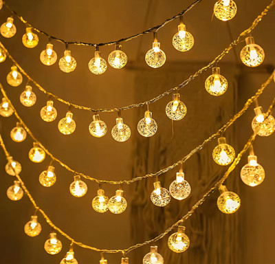 Avivo 16 LEDs 3.5 m Yellow Steady Ball Rice Lights(Pack of 1)