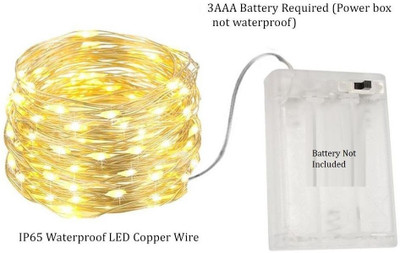 NISCO 50 LEDs 5 m Gold Steady String Rice Lights(Pack of 1)