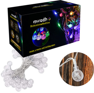 MIRADH 14 LEDs 3 m Multicolor Steady Ball Rice Lights(Pack of 1)