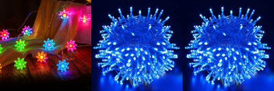 PKG 40 LEDs 11 m Multicolor Steady String Rice Lights(Pack of 3)