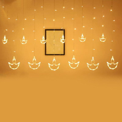 G2L 12 LEDs 3 m Yellow Flickering Diya Rice Lights(Pack of 1)