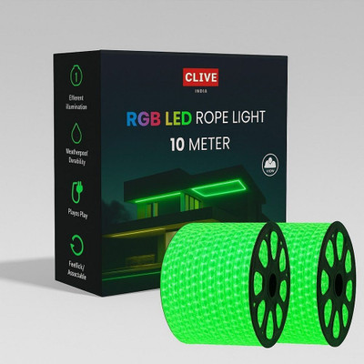 Clive 2400 LEDs 10 m Green Steady String Rice Lights(Pack of 2)