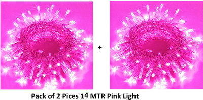 Jee Dee 40 LEDs 14 m Pink Steady Ball Rice Lights(Pack of 2)
