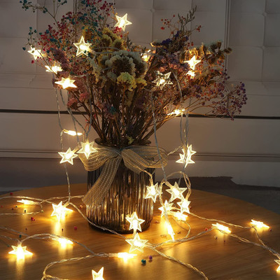 inooBeam 16 LEDs 3.13 m Yellow Steady Star Rice Lights(Pack of 1)
