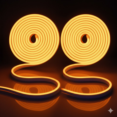 ATULUX 600 LEDs 5 m Orange Steady Strip Rice Lights(Pack of 2)
