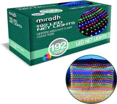 MIRADH 192 LEDs 3 m Multicolor Flickering, Steady Net/Mesh Rice Lights(Pack of 1)