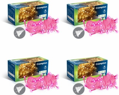 Crompton 48 LEDs 10 m Pink Steady String Rice Lights(Pack of 4)