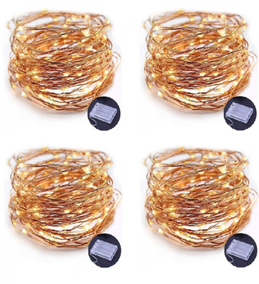 Trendx 50 LEDs 5 m Yellow Steady String Rice Lights(Pack of 4)