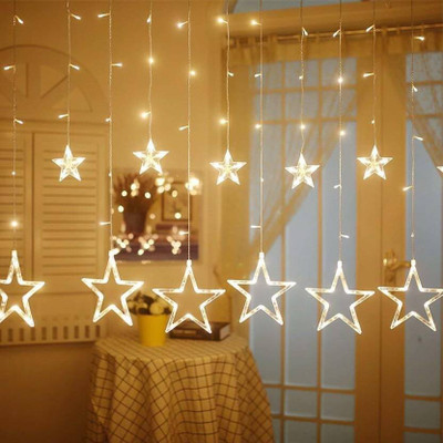 ZESTRUM 135 LEDs 3.96 m Gold Flickering Star Rice Lights(Pack of 1)