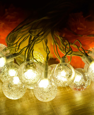 PRIDE STORE 15 LEDs 3 m Yellow Steady Ball Rice Lights(Pack of 1)