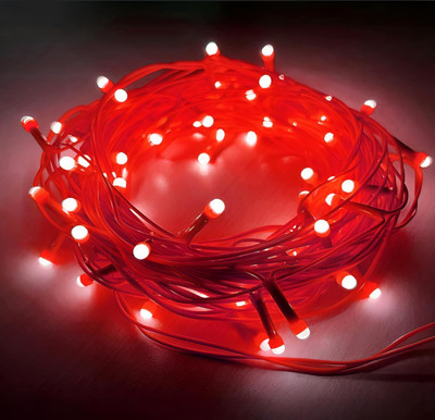MUMU 42 LEDs 12 m Red Steady Bulb Rice Lights(Pack of 2)