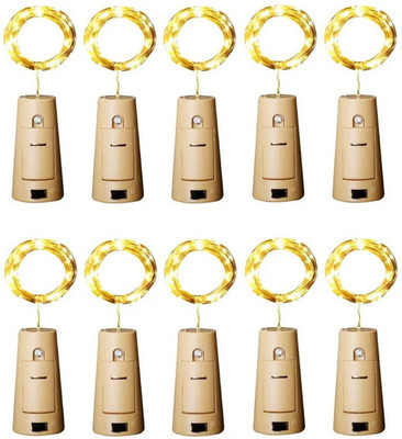 DIZZTY 20 LEDs 2 m Yellow Steady Welcome Rice Lights(Pack of 10)