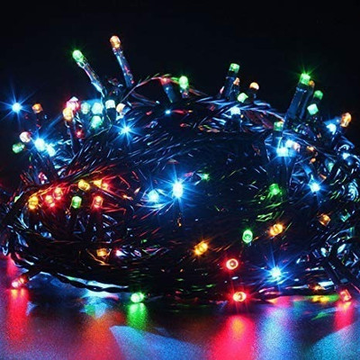 Syspro 125 LEDs 25 m Multicolor Flickering, Color Changing, Steady Bulb Rice Lights(Pack of 1)