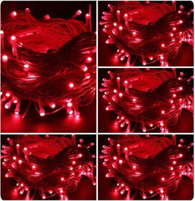 Local Charm 140 LEDs 12.5 m Red Steady String Rice Lights(Pack of 5)
