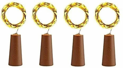Party Pack 20 LEDs 2.03 m Yellow Steady Bulb Rice Lights(Pack of 4)