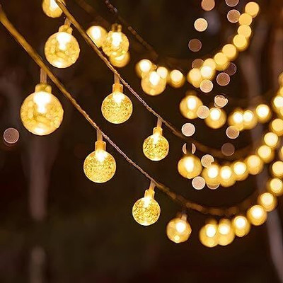 Khan Saar 14 LEDs 3 m Gold Steady Ball Rice Lights(Pack of 1)