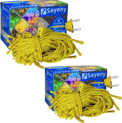 SAYENY 40 LEDs 15 m Yellow Steady String Rice Lights(Pack of 2)