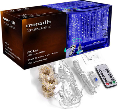 MIRADH 300 LEDs 3 m Blue Flickering String Rice Lights(Pack of 1)