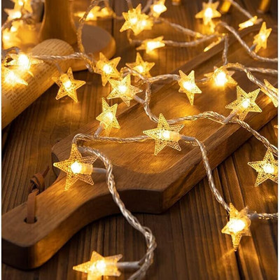 FIZZYTECH 15 LEDs 3 m Yellow Flickering Star Rice Lights(Pack of 1)