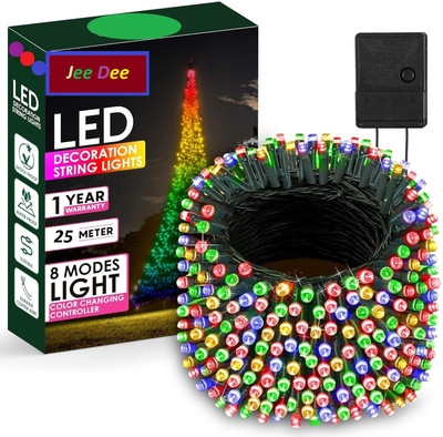 Jee Dee 76 LEDs 25 m Multicolor Color Changing, Flickering, Steady Bell Rice Lights(Pack of 1)