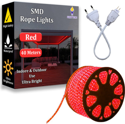 FIZZYTECH 1200 LEDs 40 m Red Steady Strip Rice Lights(Pack of 1)
