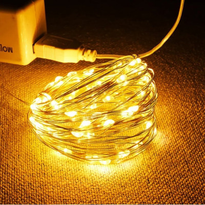 SPARKLY 50 LEDs 5 m Yellow Steady String Rice Lights(Pack of 1)