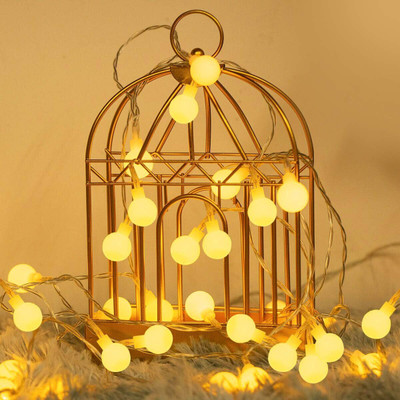 NISCO 20 LEDs 4 m Gold Steady Ball Rice Lights(Pack of 1)