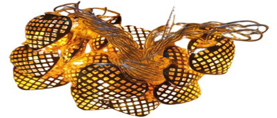 EKRAJ 15 LEDs 3 m Gold Steady Heart Rice Lights(Pack of 1)
