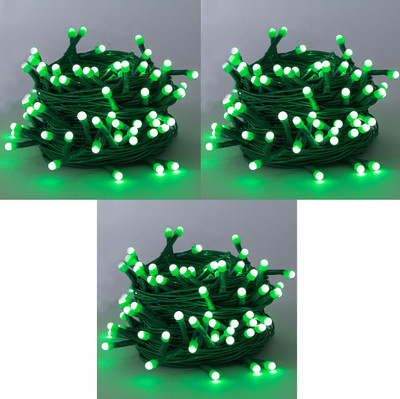 Errol 36 LEDs 11 m Green Steady String Rice Lights(Pack of 3)