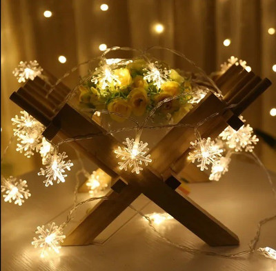 WunderVoX 14 LEDs 3.35 m Transparent Steady Snow Flake Rice Lights(Pack of 1)