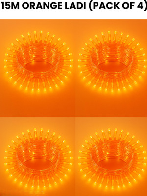 spark world 40 LEDs 11 m Orange Steady Bulb Rice Lights(Pack of 4)