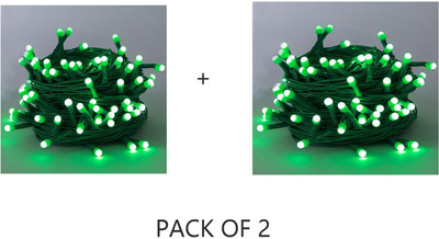 PriPra 40 LEDs 15 m Green Steady Ball Rice Lights(Pack of 2)