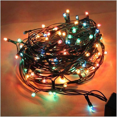 WBD 124 LEDs 31 m Multicolor Flickering Bulb Rice Lights(Pack of 1)