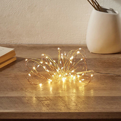 Walton 100 LEDs 10 m Yellow Steady String Rice Lights(Pack of 1)