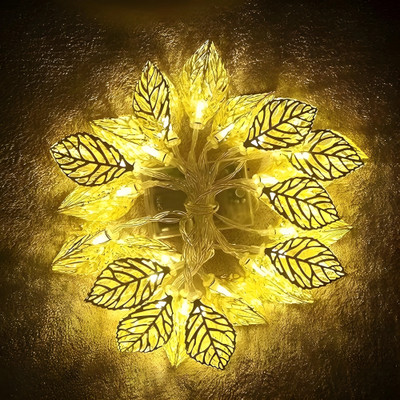 WBD 10 LEDs 4 m Yellow Steady Leaf Rice Lights(Pack of 1)