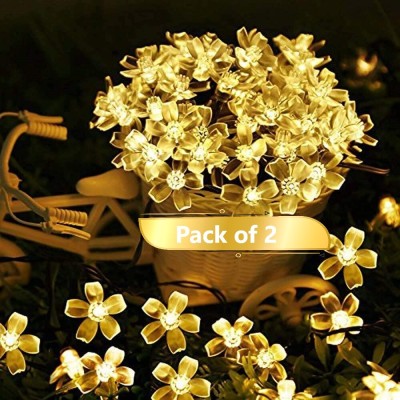 CityArt 16 LEDs 4 m Gold, Yellow Steady Flower Rice Lights(Pack of 2)