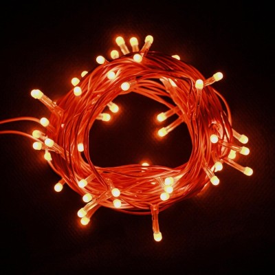 Lexton 75 LEDs 12.5 m Orange Steady Bulb Rice Lights(Pack of 1)