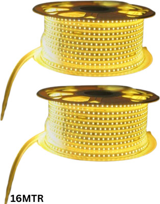 ELSON 1080 LEDs 16 m Gold Steady Strip Rice Lights(Pack of 2)