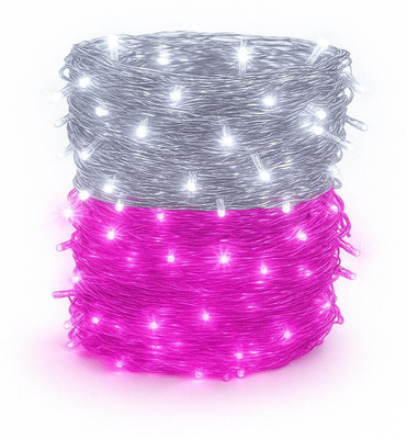 PRIMERISE 40 LEDs 11 m White, Pink Steady String Rice Lights(Pack of 2)