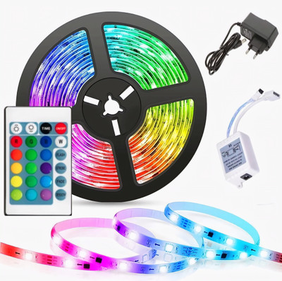 MH Worlds 240 LEDs 4 m Multicolor Steady, Flickering, Color Changing Strip Rice Lights(Pack of 1)