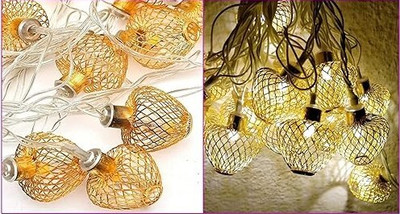 Leela Planet Magic 10 LEDs 3 m Yellow Steady Fruit Rice Lights(Pack of 2)