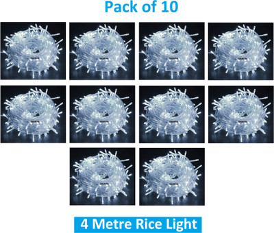 Flipkart SmartBuy 15 LEDs 4 m White Steady String Rice Lights(Pack of 10)