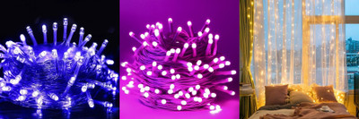 PKG 35 LEDs 10 m Multicolor Steady String Rice Lights(Pack of 3)