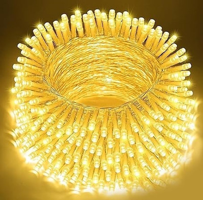 Growvibe 60 LEDs 20 m Yellow Color Changing, Flickering, Steady Ball Rice Lights(Pack of 1)