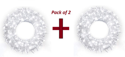 Biway 60 LEDs 20 m White Steady Ball Rice Lights(Pack of 2)