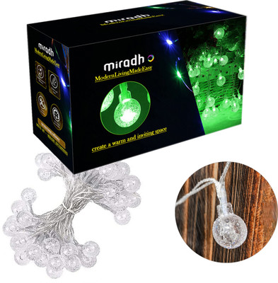 MIRADH 14 LEDs 3 m Green Steady Ball Rice Lights(Pack of 1)