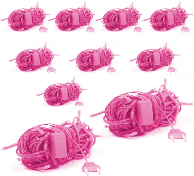 GIGAWATTS 80 LEDs 20 m Pink Color Changing String Rice Lights(Pack of 10)